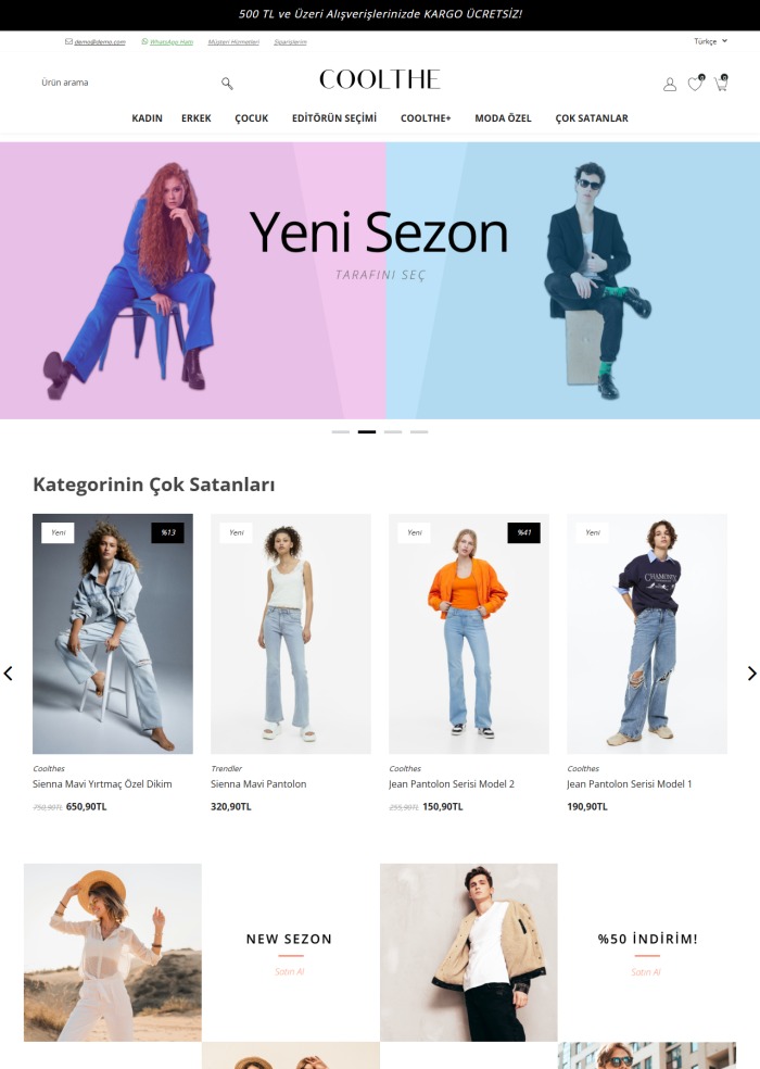 Coolthe – e-ticaret sitesi teması