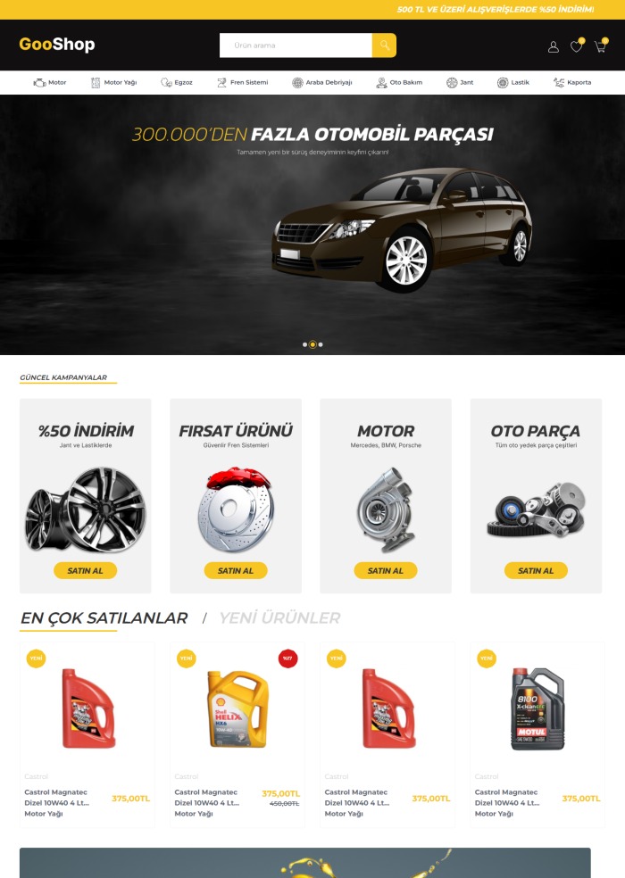 GooShop – e-ticaret sitesi teması