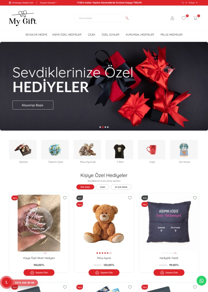 My Gift – e-ticaret sitesi teması
