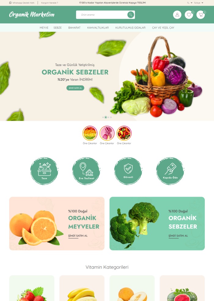 Organik Marketim – e-ticaret sitesi teması
